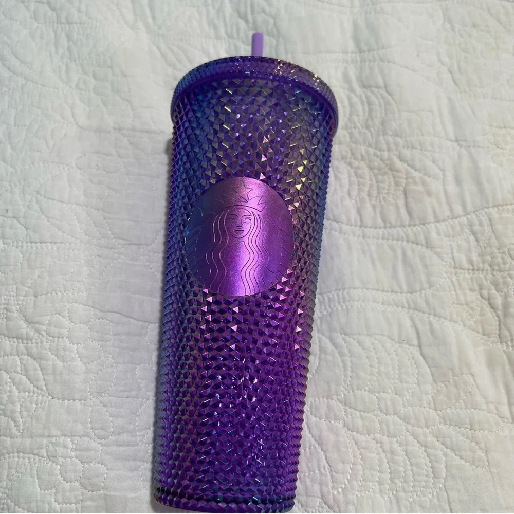 Starbucks Summer 2022 Oil Slick Metallic Purple Studded Venti tumbler - Picture 4 of 8